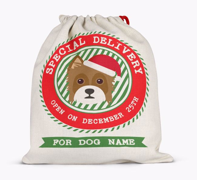 Special Delivery: Personalized {breedFullName} Santa Sack